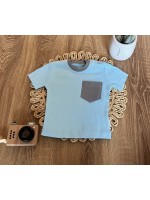 Polo tričko, krátky rukáv, bavlna, Mamatti, Dino park - modré, veľ. 74