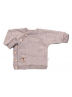 Detský pletený svetrík s gombíkmi, zap. bokom, Handmade Baby Nellys, béžový, veľ. 80/86