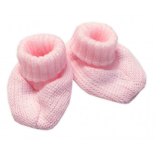 Pletené topánočky / capáčky STAR Hand Made Baby Nellys, ružové