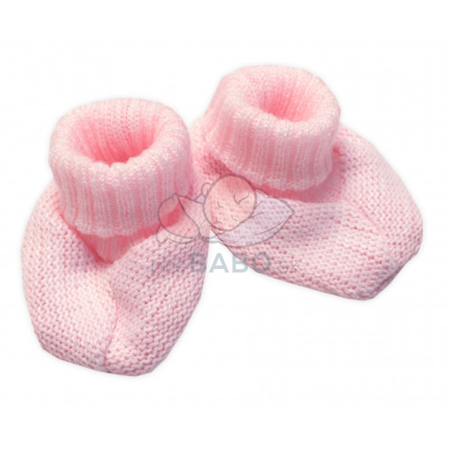 Pletené topánočky / capáčky STAR Hand Made Baby Nellys, ružové, veľ. 80/86