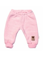 Pletené dojčenské nohavice Hand Made Baby Nellys, ružové, veľ. 80/86
