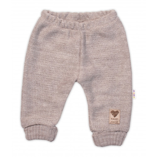 Pletené dojčenské nohavice Hand Made Baby Nellys, béžové, veľ. 80/86