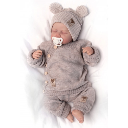 Pletené dojčenské nohavice Hand Made Baby Nellys, béžové, veľ. 80/86