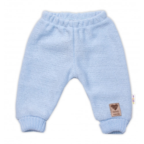 Pletené dojčenské nohavice Hand Made Baby Nellys, modré