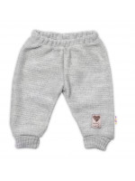 Pletené dojčenské nohavice Hand Made Baby Nellys, sivé, veľ. 68/74