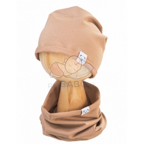 Čiapka s nákrčníkom bavlna, Little Bear, Baby Nellys Nellys, béžová