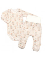 2-dielna sada body zap. pri krku + polodupačky, Baby Nellys, Sweet Candy - krémová