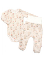 2-dielna sada body zap. pri krku + polodupačky, Baby Nellys, Sweet Candy - krémová