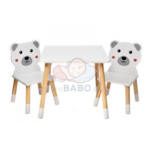 bHome Detský stôl so stoličkami Medvedík