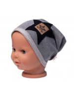 Detská čiapka bavlna, Baby Star, Baby Nellys, sivá