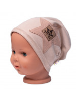 Detská čiapka bavlna, Baby Star, Baby Nellys, béžová