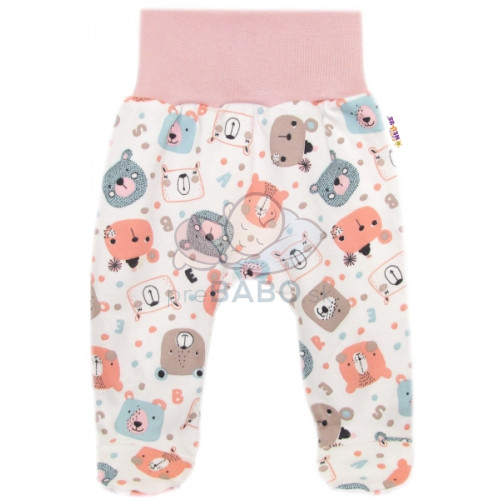 Polodupačky, bavlna Space Bear, Baby Nellys - pastel pudrová