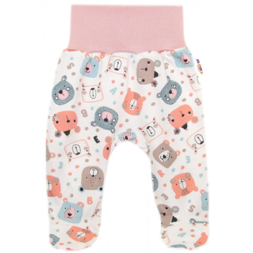 Polodupačky, bavlna Space Bear, Baby Nellys - pastel pudrová