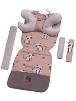Obojstranná 5D sada do kočíka Velvet Mýval, Baby Nellys, sivá/púdrová