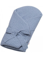 Mušelinová zavinovačka s výstužou na zaväzovanie DOTS Baby Nellys 75x75cm, jeans