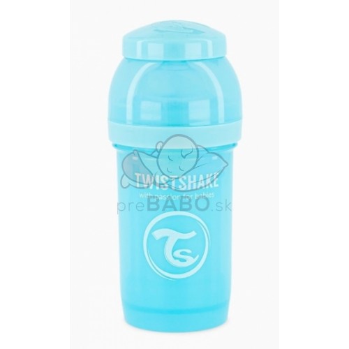 Antikoliková fľaša, Twistshake s cumlíkom, 0 m+, 180 ml, Pastel Blue