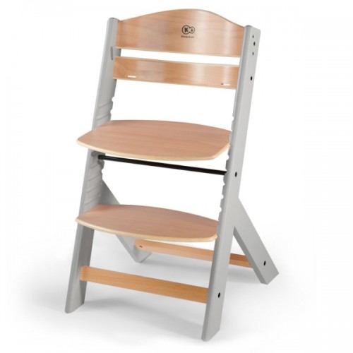 Drevená jedálenská stolička, stolček 3 v 1 - Enock Kinderkraft, šedá/natural