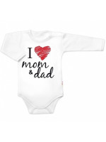 Body dlhý rukáv Baby Nellys, I love mom & dad, veľ. 68, unisex