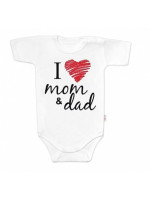 Body krátky rukáv Baby Nellys, I love mom & dad, unisex, veľ. 86