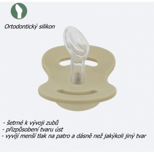 Cumlík, ortodontický silikón, nočný-svietiaci, 2ks, Lullaby Planet, 0-6m, oliva