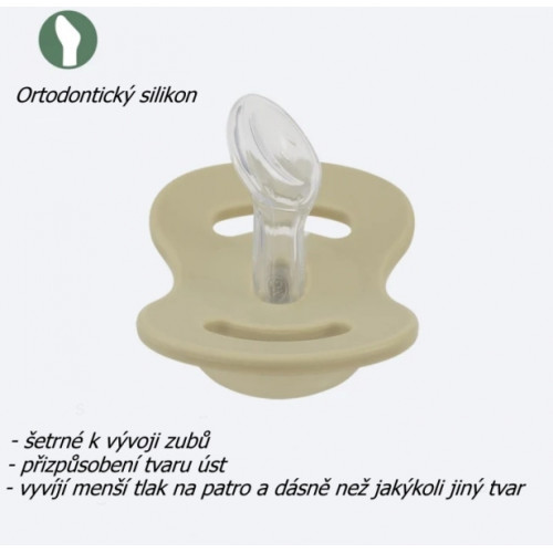 Cumlík, ortodontický silikón, nočný-svietiaci, 2ks, Lullaby Planet, 0-6m, oliva