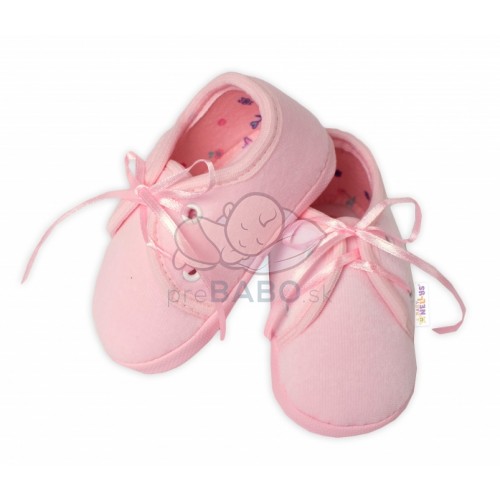 Dojčenské capáčky/topánočky šnurovacie, Baby Nellys, ružové