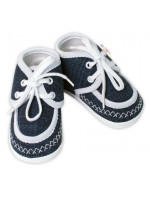 Dojčenské capáčky/topánočky s obšitím, Baby Nellys, jeans
