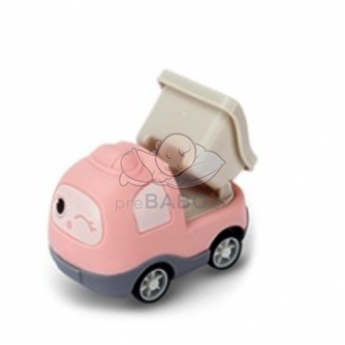 Stavebné mini autíčko na zotrvačník Tulimi - ružové