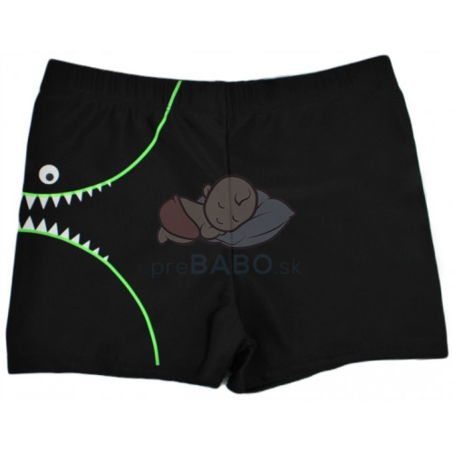 Chlapčenské plavky - Noviti, Shark, čierno/zelená, veľ. 104/110
