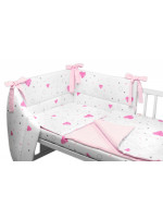 Mantinel s obliečkami 3D bavlnená sada, I love Girl, 120x90 cm Baby Nellys, ružový/biely