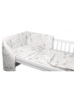 Mantinel s obliečkami, bavlna, 3D sada, Cirkus, Baby Nellys, biela/béžová