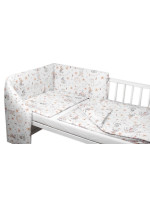 Mantinel s obliečkami, bavlna, 3D sada, Cirkus, Baby Nellys, biela/béžová
