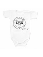 Body krátky rukáv Baby Nellys, Made with love - biele