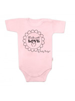 Body krátky rukáv Baby Nellys, Made with love, ružové