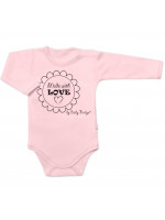 Body dlhý rukáv Baby Nellys, Made with love, ružové