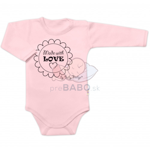 Body dlhý rukáv Baby Nellys, Made with love, ružové