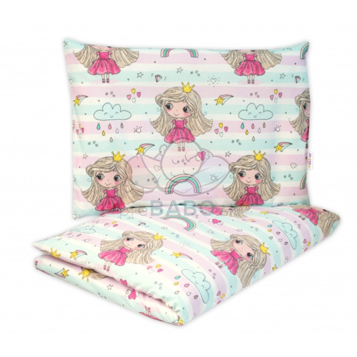 Detské obliečky, bavlna 2D 140x200/70x80 - Dúhová Víla, Baby Nellys, ružové
