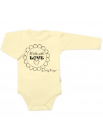 Body dlhý rukáv Baby Nellys, Made with love, žlté, veľ. 68