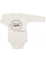 Body dlhý rukáv Baby Nellys, Made with love, bezova, veľ. 68