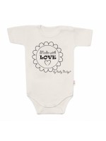 Body krátky rukáv Baby Nellys, Made with love, béžové, veľ. 62