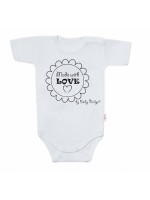 Body krátky rukáv Baby Nellys, Made with love, sivé, veľ. 74