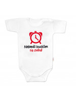 Body krátky rukáv Nejlepší budíček na světě, Baby Nellys, biele