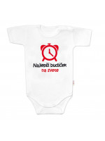 Body krátky rukáv Najlepší budíček na svete, Baby Nellys, biele, veľ. 68