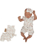 Zavinovacie body s volánikom, kraťasy + čelenka mušelín, 3D, Z&Z Kvetinky, smotanové