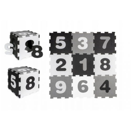 Detské penové puzzle, podložka na zem, Číslica, Smily Play, 9 ks
