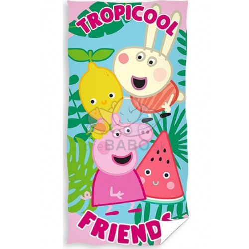 Detská froté osuška 70x140cm Prasiatko Peppa, Tropicool Carbotex, modrá