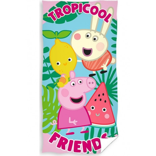 Detská froté osuška 70x140cm Prasiatko Peppa, Tropicool Carbotex, modrá