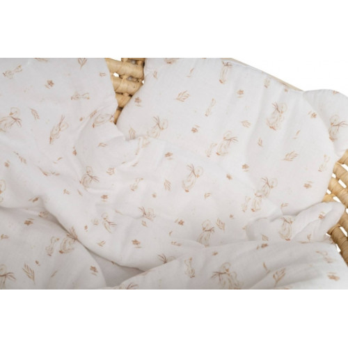 Mušelínová sada GOOSE Teddy 30x35cm, 70x100cm, 2D, Baby Nellys, biela