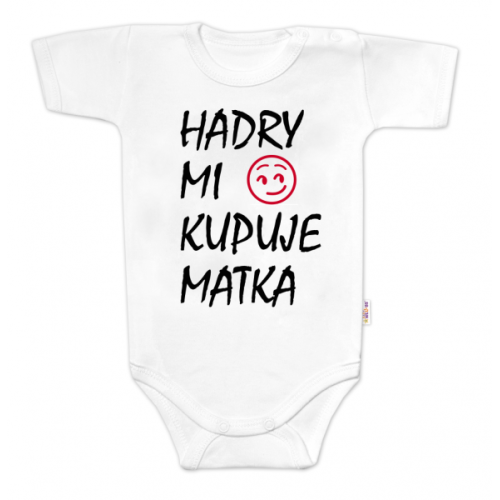 Body krátky rukáv Hadry mi kupuje matka, Baby Nellys, biele