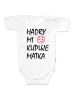 Body krátky rukáv Hadry mi kupuje matka, Baby Nellys, biele, veľ. 68